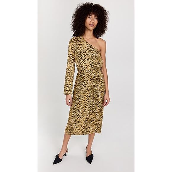 KITRI Amber Cheetah Print One Shoulder Dress Size 2 - Picture 1 of 9